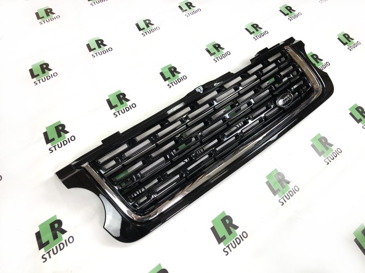 Решетка Range Rover 2010-2012 в стиле 2013 черная с хром полоской