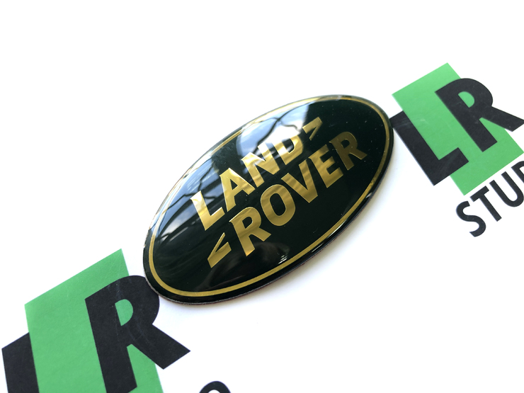 Эмблема Land Rover зеленая с золотом 86мм