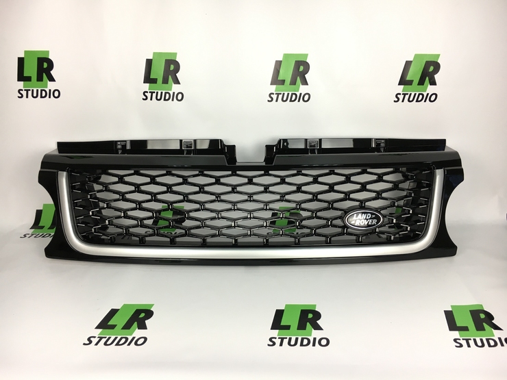 Решетка Range Rover Sport 2010-2012 черная с серой полосой