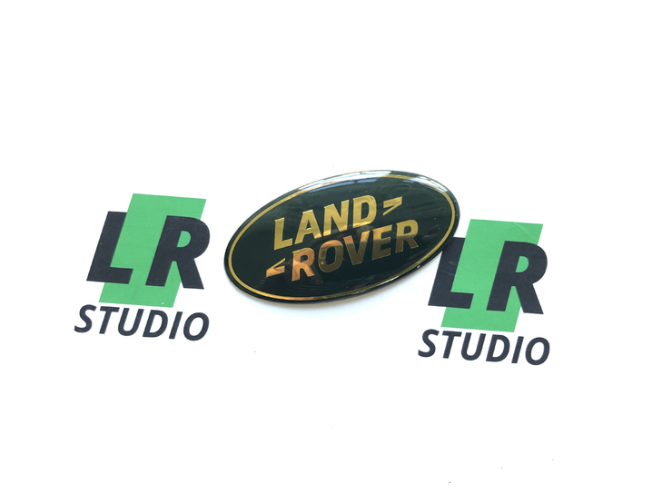 Эмблема Land Rover зеленая с золотом 86мм