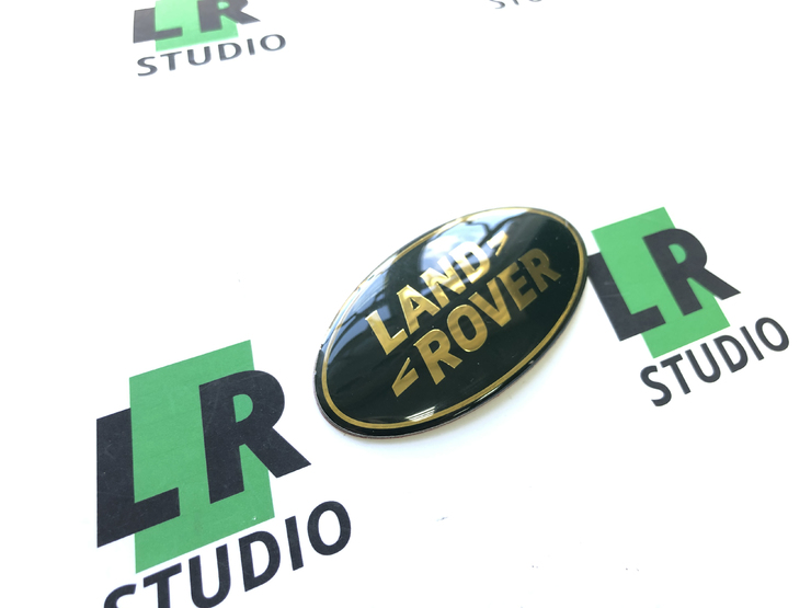 Эмблема Land Rover зеленая с золотом 86мм