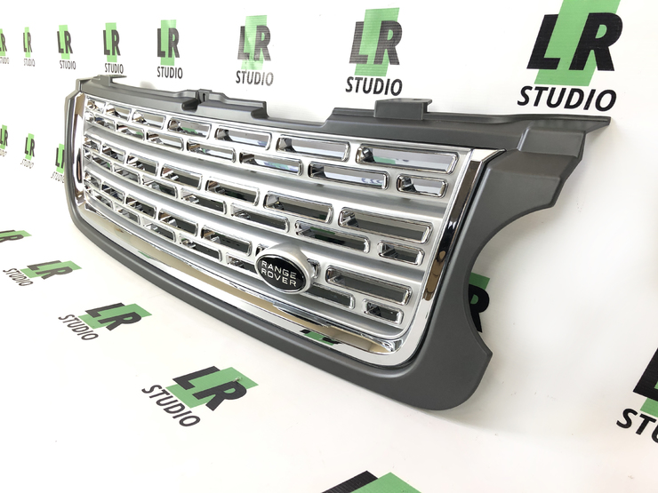 Решетка Range Rover 2010-2012 в стиле 2013 серая с хромом