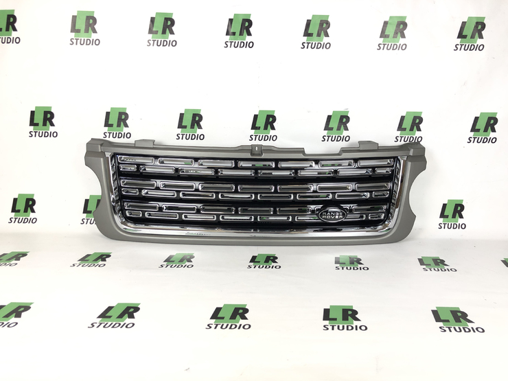 Комплект решеток Range Rover 2010-2012 серые с черным в стиле 2013 года, жабры серые с черным