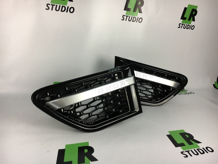 Решетки крыльев жабры Range Rover Sport 2010-2012 черные