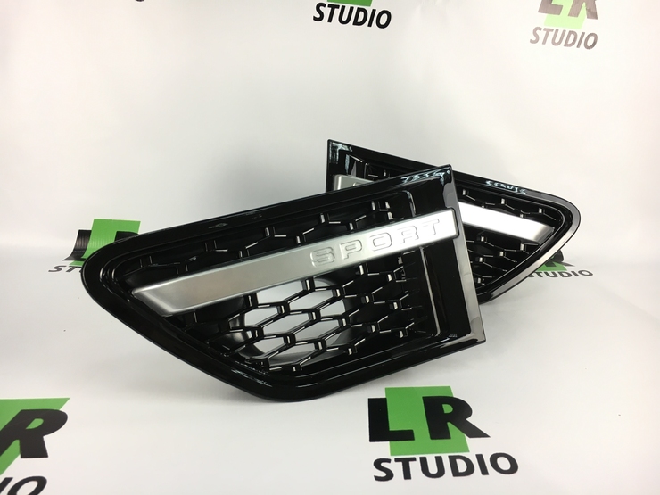 Решетки крыльев жабры Range Rover Sport 2010-2012 черные