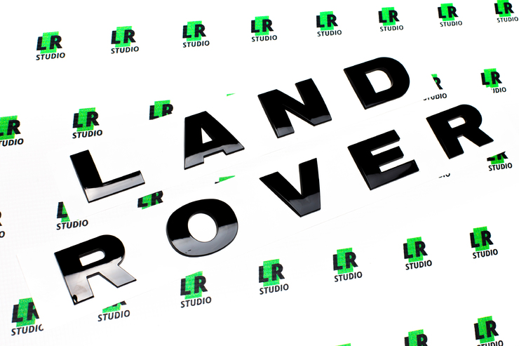 Буквы Land Rover (на капот/багажник) черные глянцевые