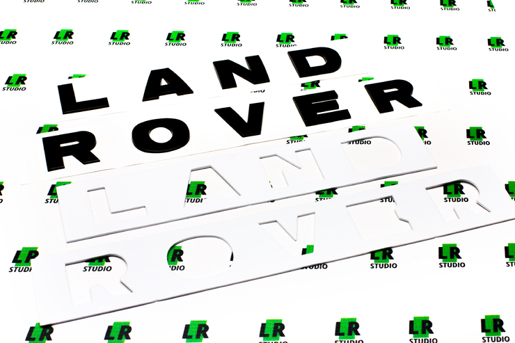 Буквы Land Rover (на капот/багажник) черные глянцевые