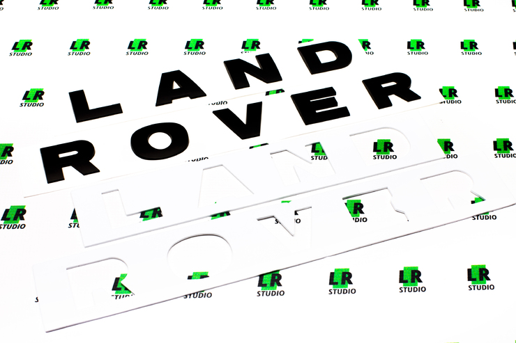 Буквы Land Rover (на капот/багажник) черные матовые