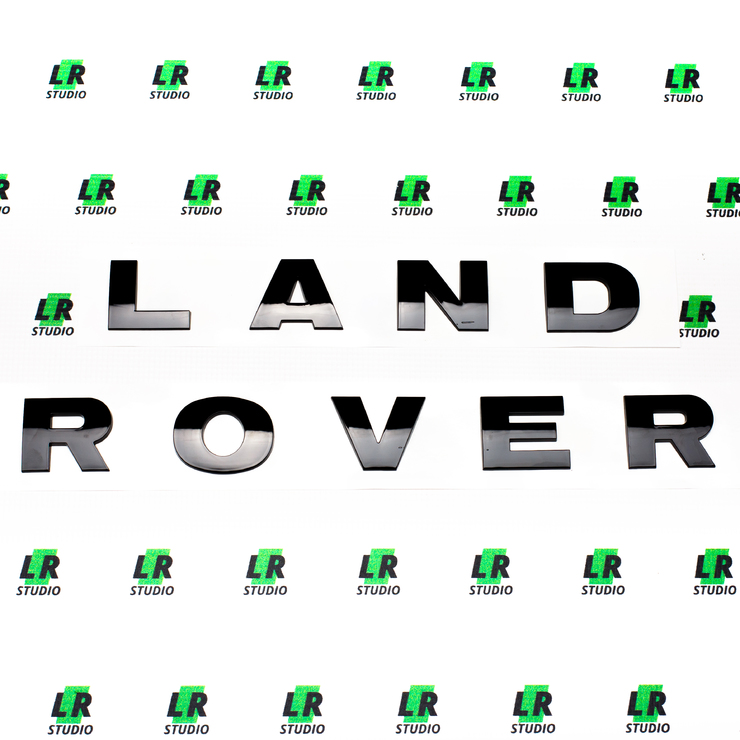 Буквы Land Rover (на капот/багажник) черные глянцевые