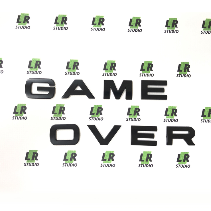 Буквы Game Over черные матовые метал