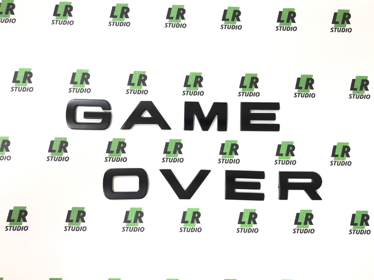 Буквы Game Over черные матовые метал