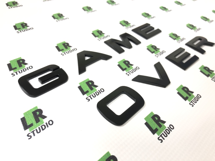 Буквы Game Over черные матовые метал