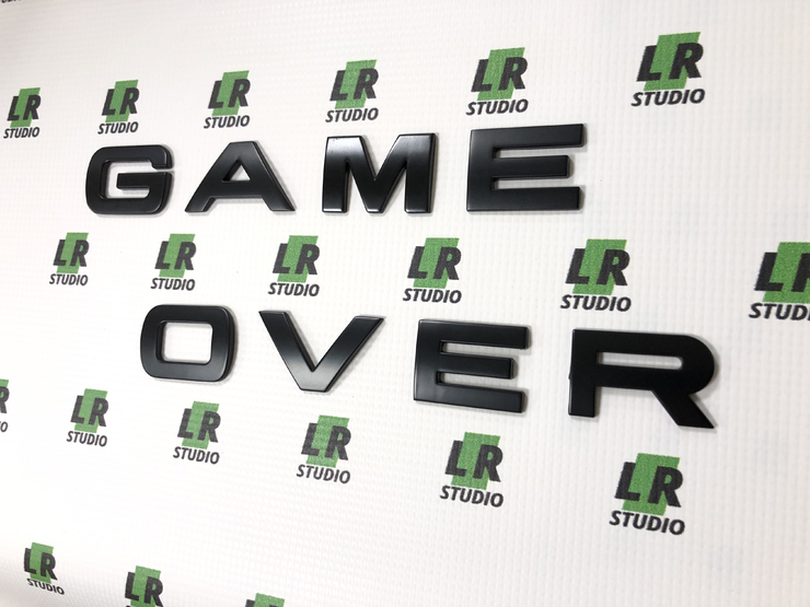 Буквы Game Over черные матовые метал