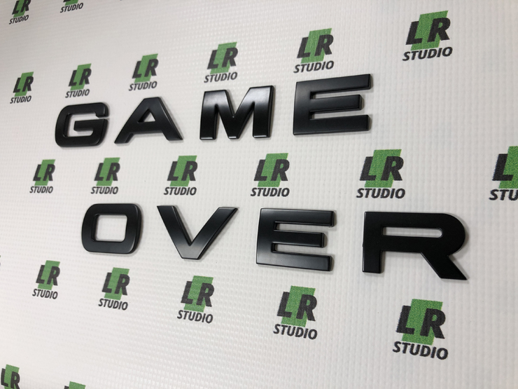 Буквы Game Over черные матовые метал