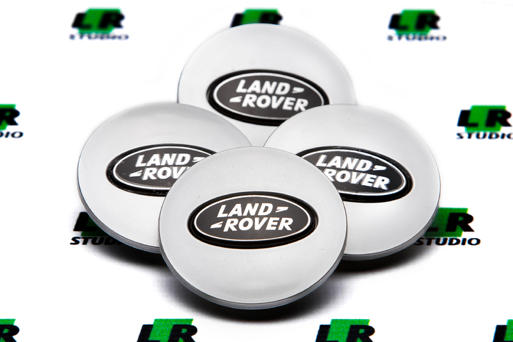 Колесные колпачки Land Rover серые с черным 62мм - 4шт