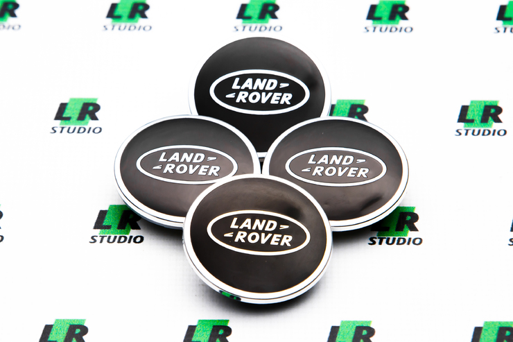 Колесные колпачки Land Rover черные с хромом 62мм - 4шт
