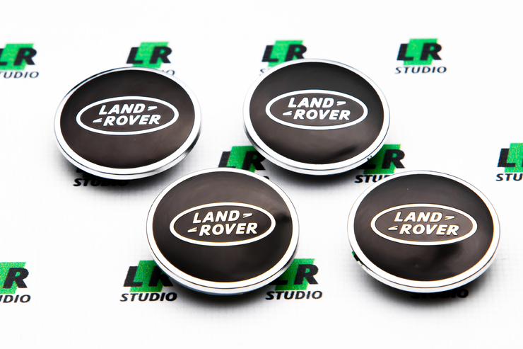 Колесные колпачки Land Rover черные с хромом 62мм - 4шт