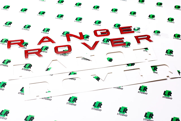 Буквы Range Rover SVA красные с рельефом