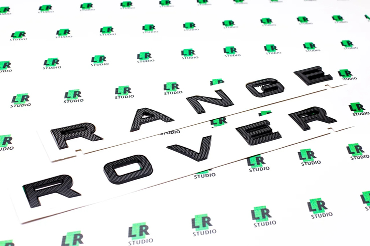 Буквы Range Rover SVA полностью черные с рельефом