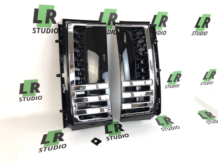 Решетки крыльев жабры Range Rover 2002-2009 черные с хромом