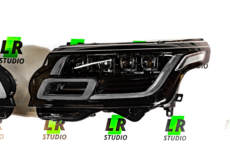 Фары Range Rover 2013-2017 в стиле рестайла 2018, с 4 линзами