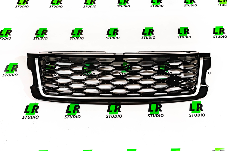 Решетка Range Rover 2018-2021, черная с серым кантом