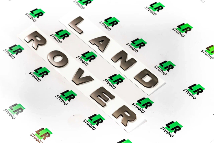 Буквы LAND ROVER темно-серые