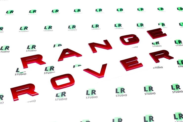 Буквы Range Rover алые
