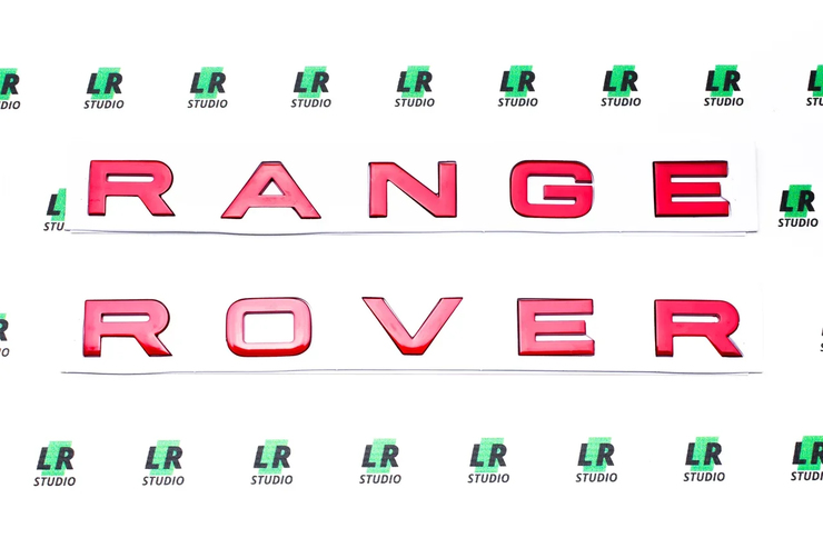 Буквы Range Rover алые