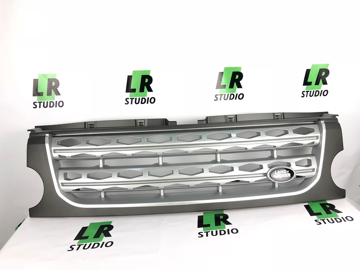 Решетка серая с серой сеткой Land Rover Discovery 3 (стиль 2015)