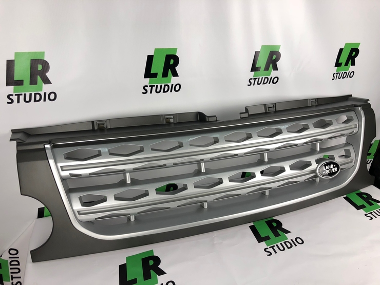 Решетка серая с серой сеткой Land Rover Discovery 3 (стиль 2015)