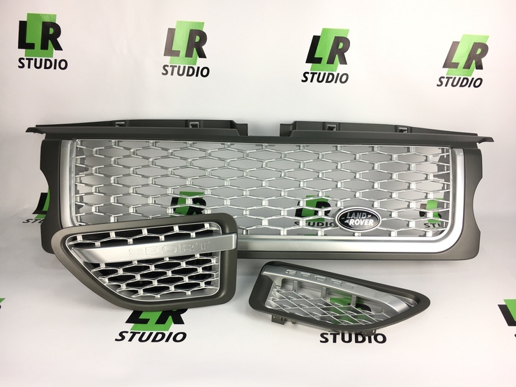 Комплект решетка радиатора и жабры серые Range Rover Sport 2005-2009