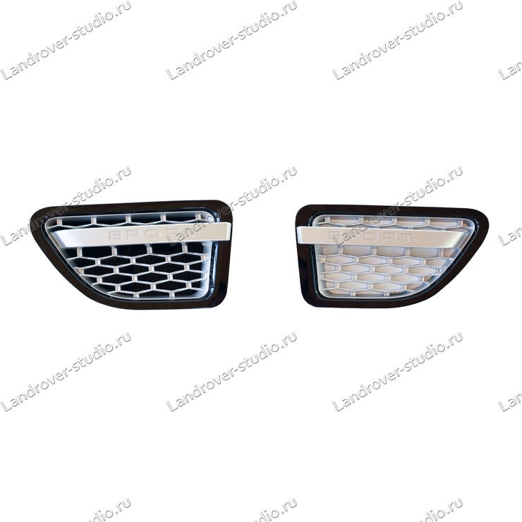 Комплект решетка радиатора и жабры черные на сером Range Rover Sport 2005-2009
