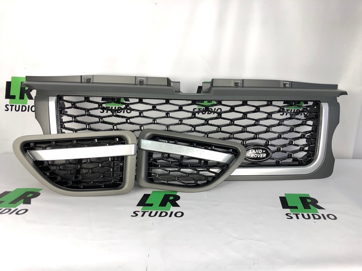 Комплект решетка радиатора и жабры серые черные внутри Range Rover Sport 2005-2009