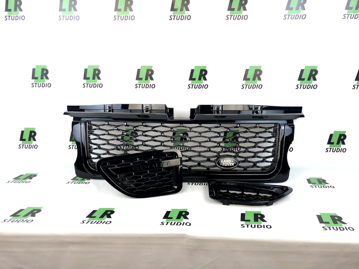 Комплект решетка радиатора и жабры черные Range Rover Sport 2005-2009