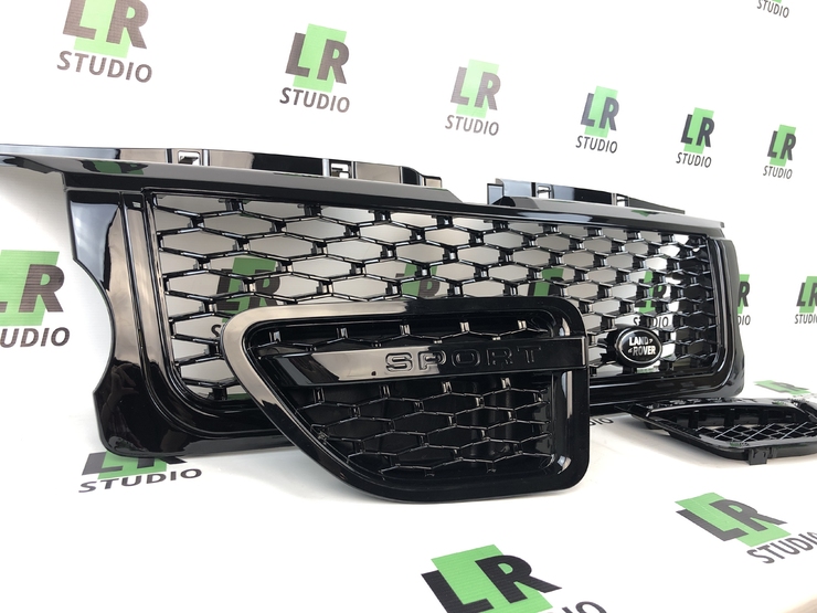 Комплект решетка радиатора и жабры черные Range Rover Sport 2005-2009