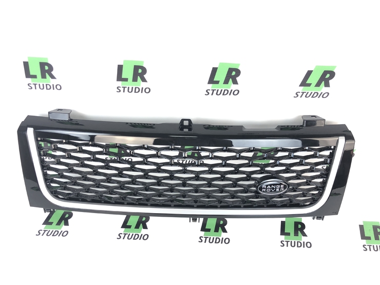 Решетка Range Rover 2002-2005 черная с серой полосой