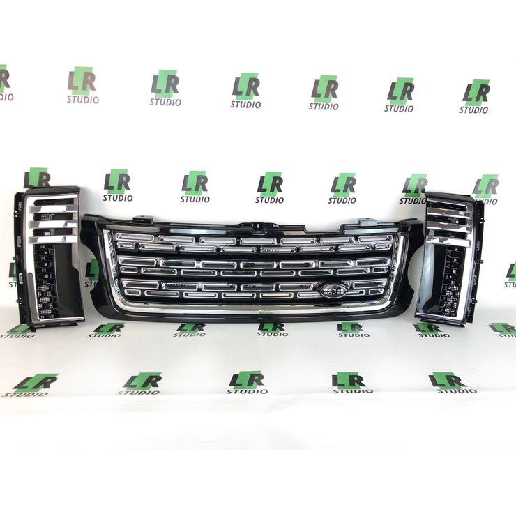 Комплект решеток Range Rover 2010-2012 черные в стиле 2013 года
