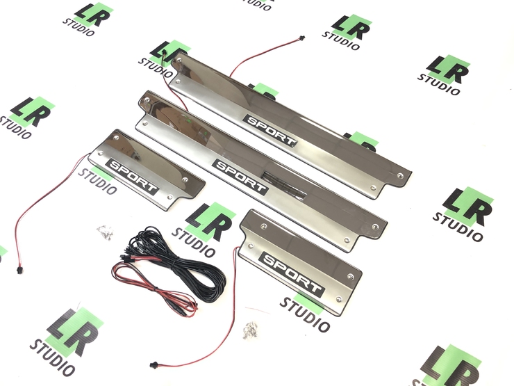 Накладки на пороги Range Rover Sport светодиодные LED 2010-2013