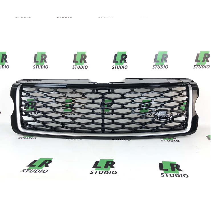Решетка Range Rover 2013-2017 SVO черная с серой полосой