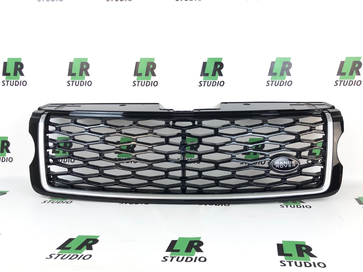 Решетка Range Rover 2013-2017 SVO черная с серой полосой