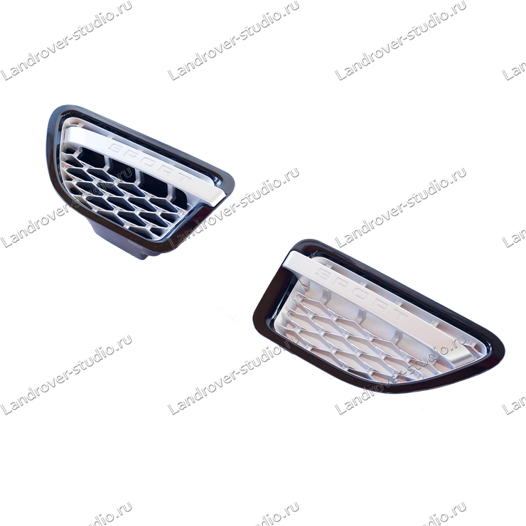 Решетки крыльев жабры черные на сером Range Rover Sport 2005-2009
