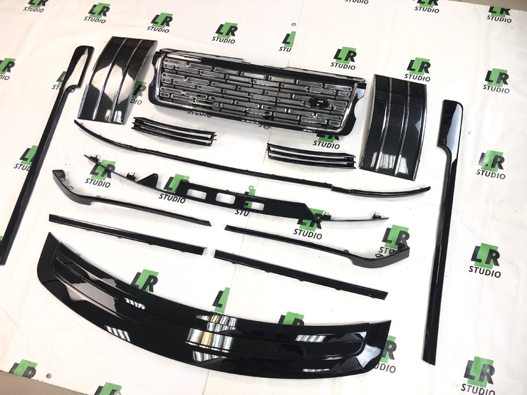 Комплект молдингов Range Rover 2013+ черные с хромом