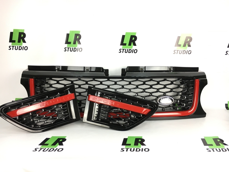 Комплект решеток Range Rover Sport 2010-2012 с красной полосой