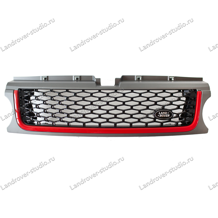 Комплект решеток Range Rover Sport 2010-2012 серые с красной полосой